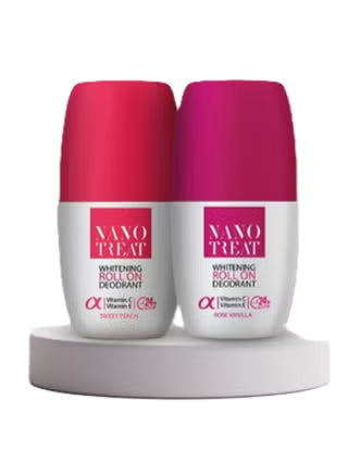 Nano Treat Whitening Roll On Deodorant Sweet Peach & Candy Cotton (Offer 2 pcs)