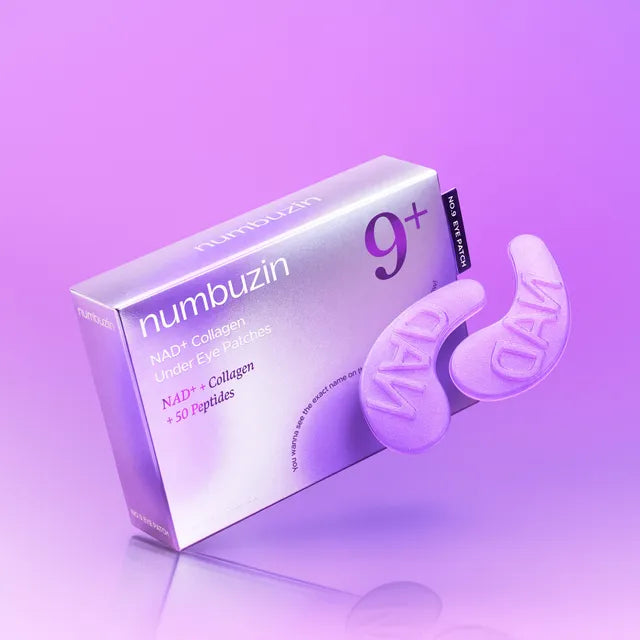 Numbuzin No.9 Eye Patches | Nad+ Collagen Under Eye Patches | Dark Circles, Cooling, Puffy Eyes, Eyebags, Wrinkles | Peptides, Caffeine, Niacinamide | Self Care, Gift | 5 Pairs, 10 Patches