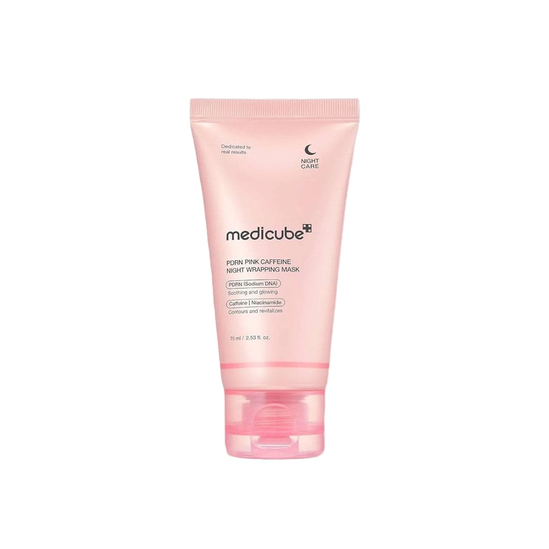 MEDICUBE PDRN pink caffeine night wrapping mask
