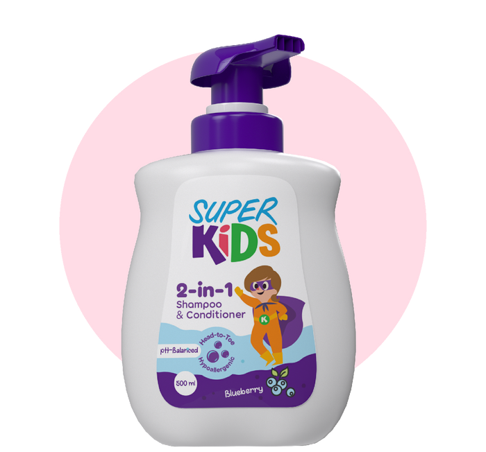 شامبو وبلسم سوبر كيدز 2 في 1 بحجم 500 مل | SuperKids 2-in-1 Shampoo & Conditioner 500ml