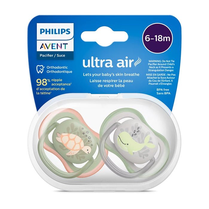 منتج Avent للعناية بالأم والطفل | Avent Ultra Air Animals Pacifier 6-18m - Turtle & Whale