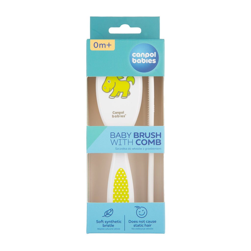 منتج Canpol Babies للعناية بالأم والطفل | Canpol Babies Soft Baby Brush and Comb Transparent (0m+)