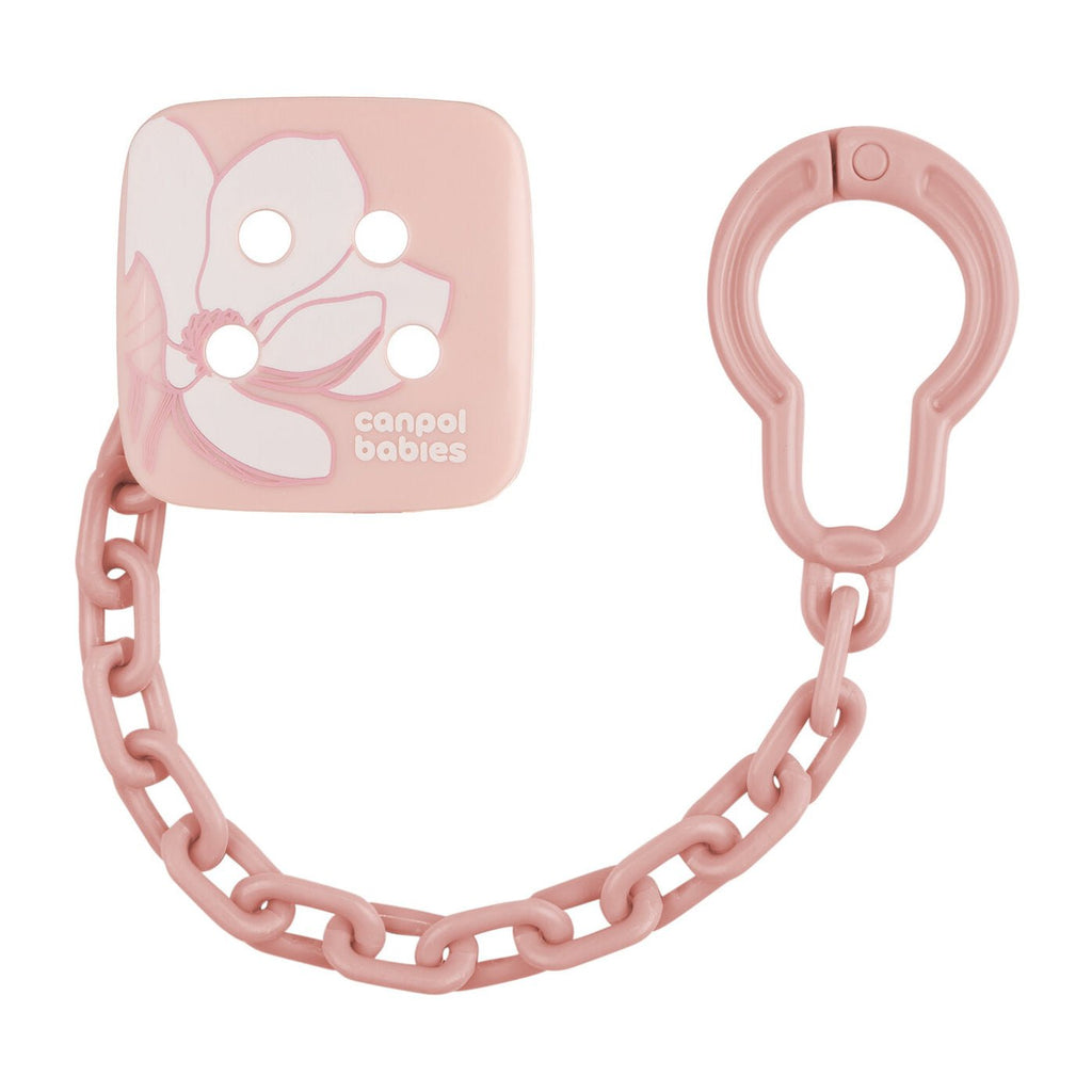 منتج Canpol Babies للعناية بالأم والطفل | Canpol Babies Soother Holder Babiesboo Gold Pink (0m+)