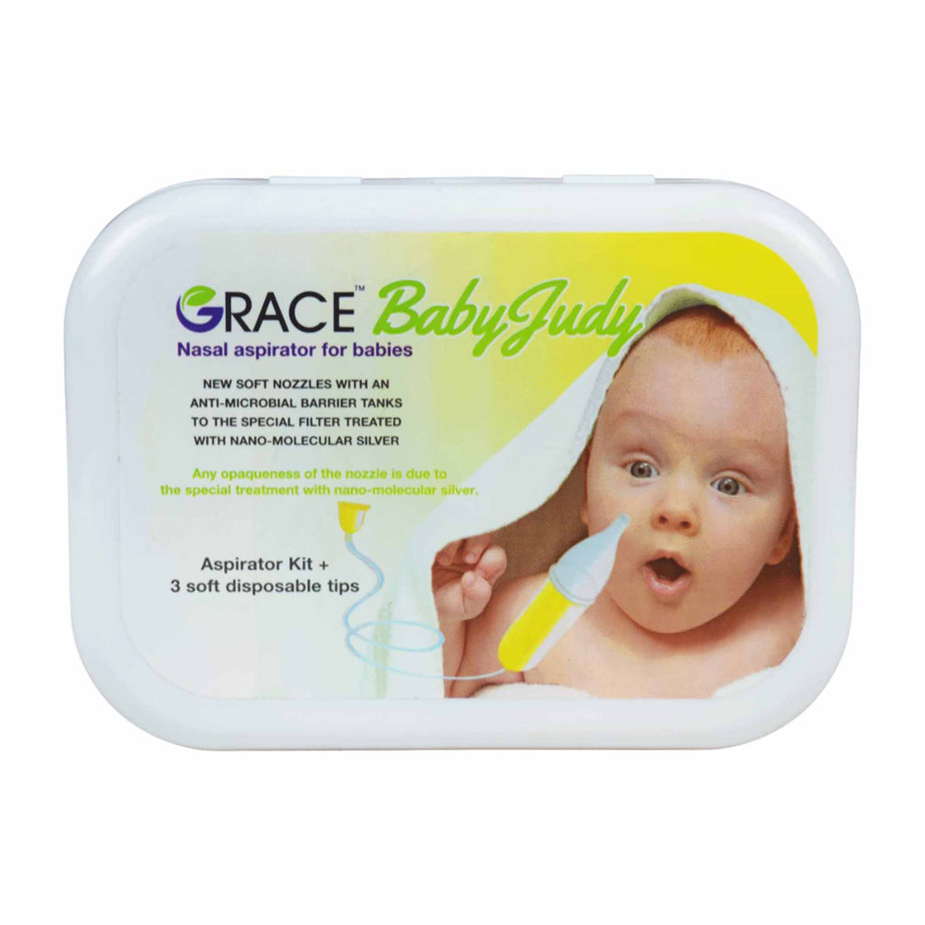 منتج Grace Medical للعناية بالأم والطفل | Grace Baby Judy Nazal Aspirator For Babies Aspirator Kit + 3 Soft Disposable Tips.