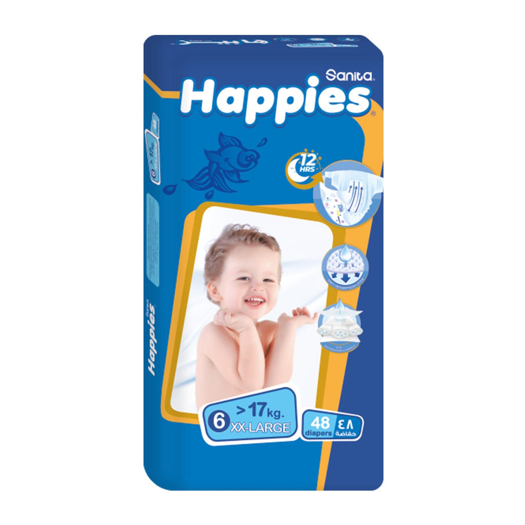 منتج Happies للعناية بالأم والطفل | Happies Xx Large > 17kg Size 6 Baby Diapers - 48 Diapers