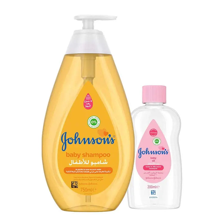 Johnson & Johnson Baby Shampoo 750Ml+Baby Oil 200Ml Gold