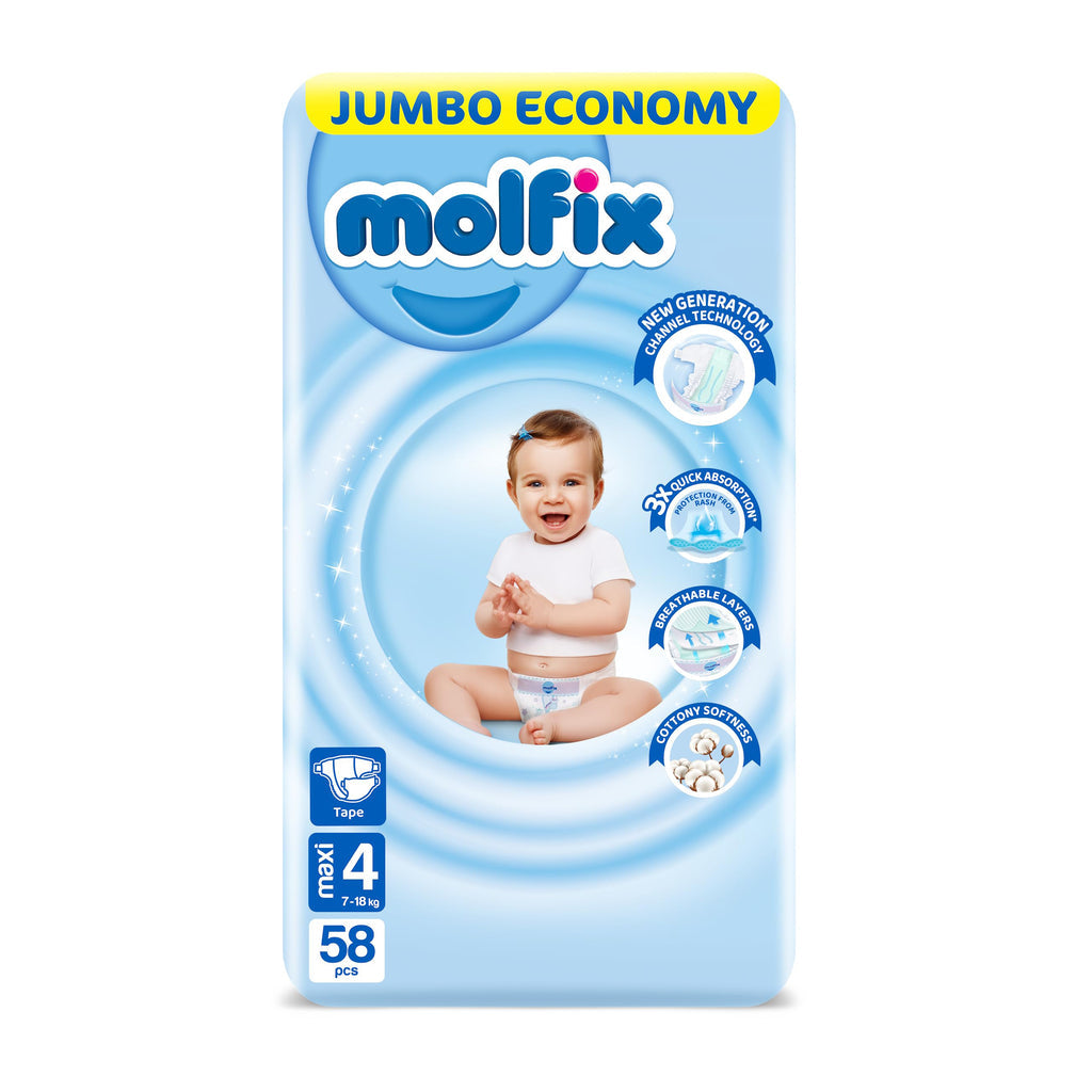 مولفيكس جامبو الاقتصادية مقاس 4 عدد 58 | Molfix Jumbo Economy