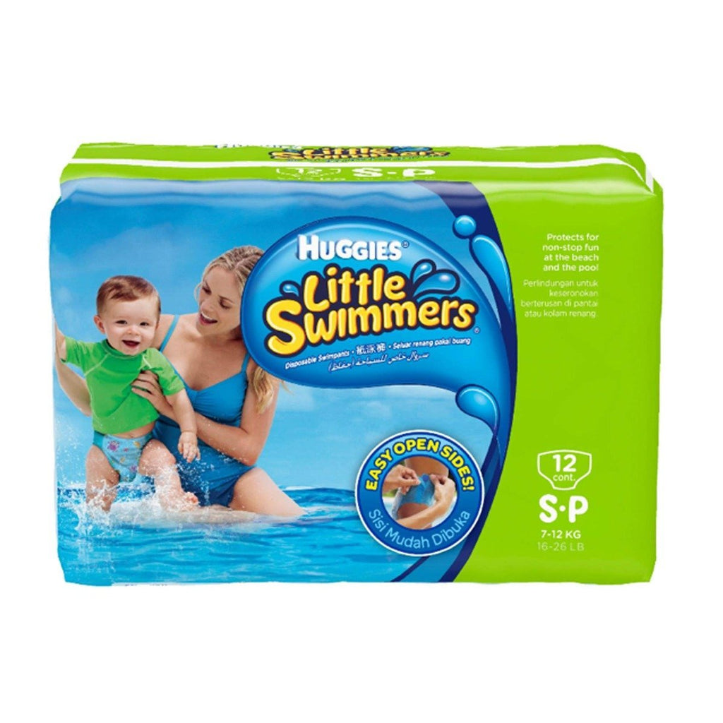 حفاضات سباحة هاجيز ليتل سويمرز صغير 7–12 كجم 12 قطعة | Huggies Little Swimmers Small