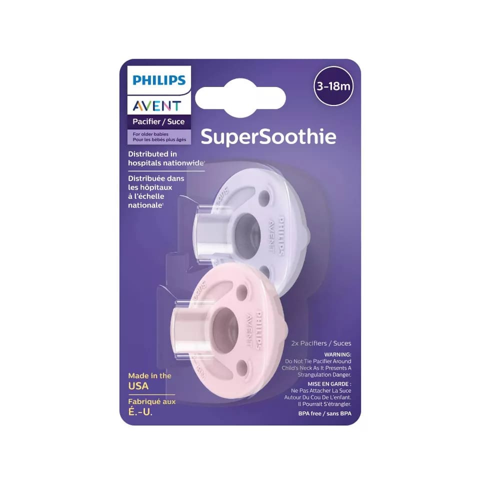منتج Avent للعناية بالأم والطفل | Avent Soothie Pacifier 3-18m - Lilac & Pink