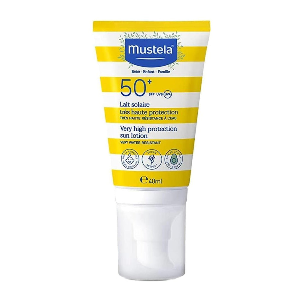 منتج Mustela للعناية بالأم والطفل | Mustela Very High Protection SPF 50+ Sun Lotion - 40ml