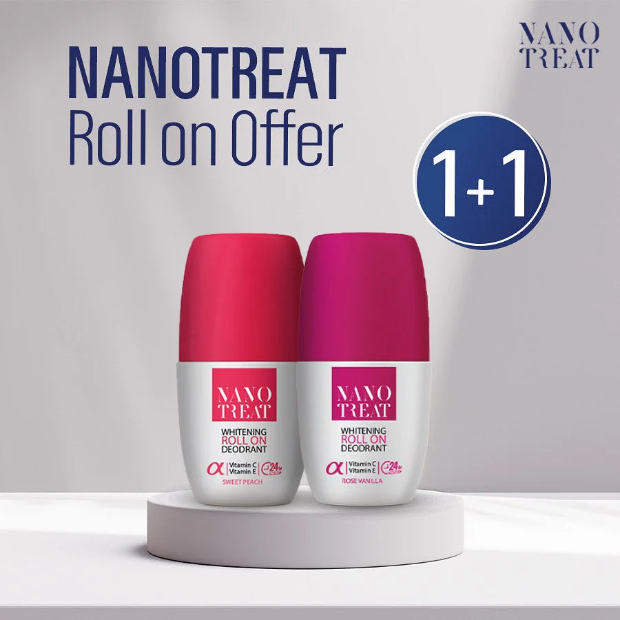 Nano Treat Whitening Roll On Deodorant Sweet Peach & Rose Vanilla (Offer 2 Pcs)