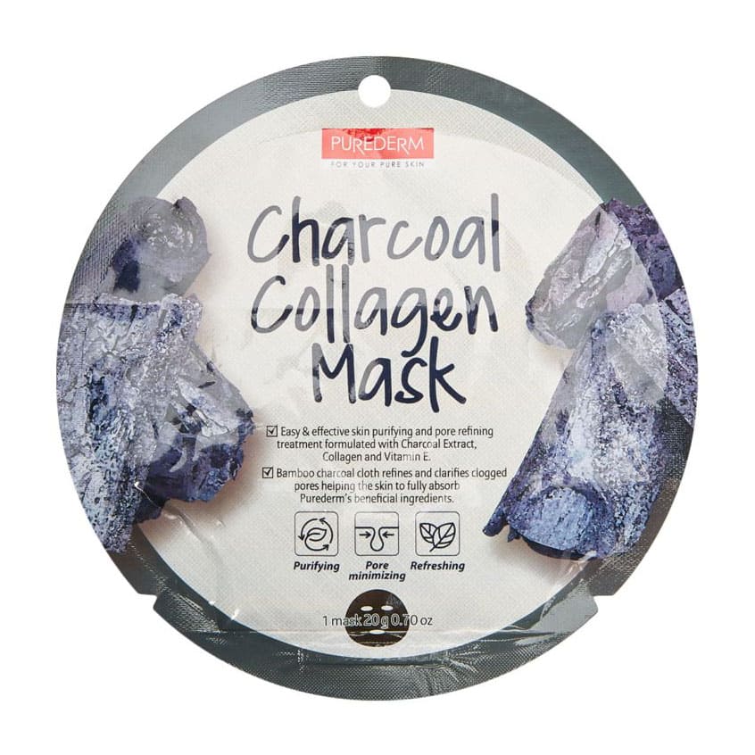 ماسك | Purederm Charcoal Collagen Sheet Mask - 1 Sheet