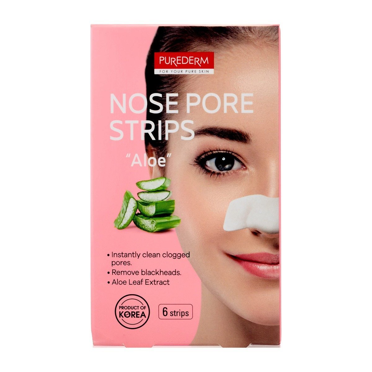 منتج عناية بالبشرة | Purederm Nose Pore Strips Aloe - 6pcs