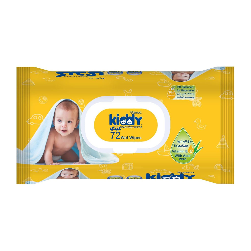 منتج Sanita Kiddy للعناية بالأم والطفل | Sanita Kiddy Baby Wet Wipes - 72 Pcs
